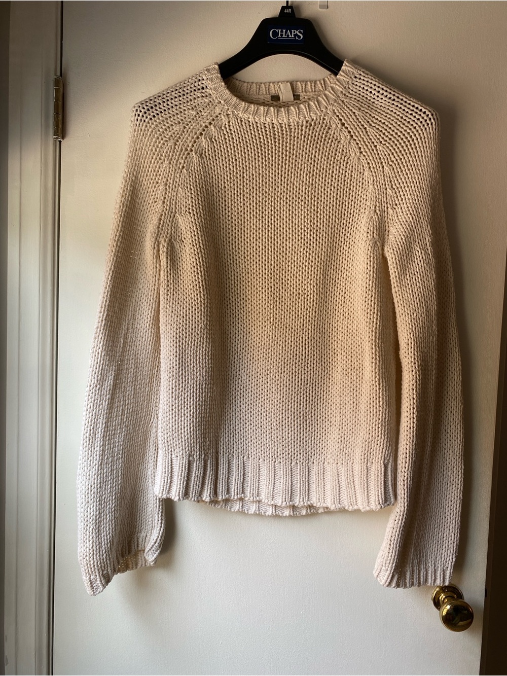 Early 2000s J Crew Cream Chunky Crewneck Sweater 100% cotton